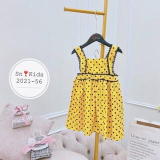 Váy chấm bi viền đen bé gái