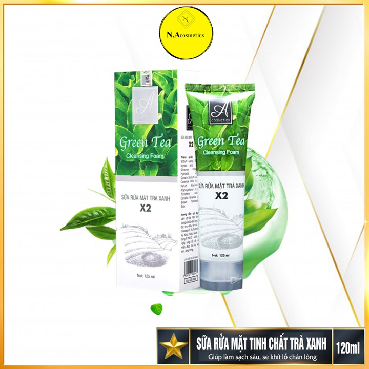Sữa Rửa Mặt Tinh Chất Trà Xanh X2 Acosmetics - Chính Hãng - Giúp làm sạch da - Kiềm dầu - Ngăn ngừa mụn