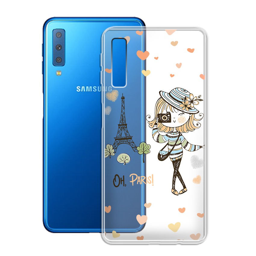 [FREESHIP ĐƠN 50K] Ốp lưng Samsung Galaxy A7 2018 / A750 in nổi họa tiết phong cảnh Paris - 01029 Silicone Dẻo