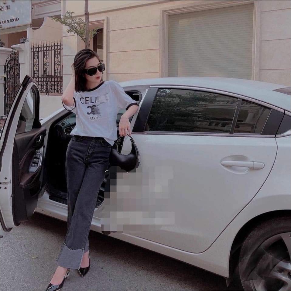 Áo phông basic celine đen trắng