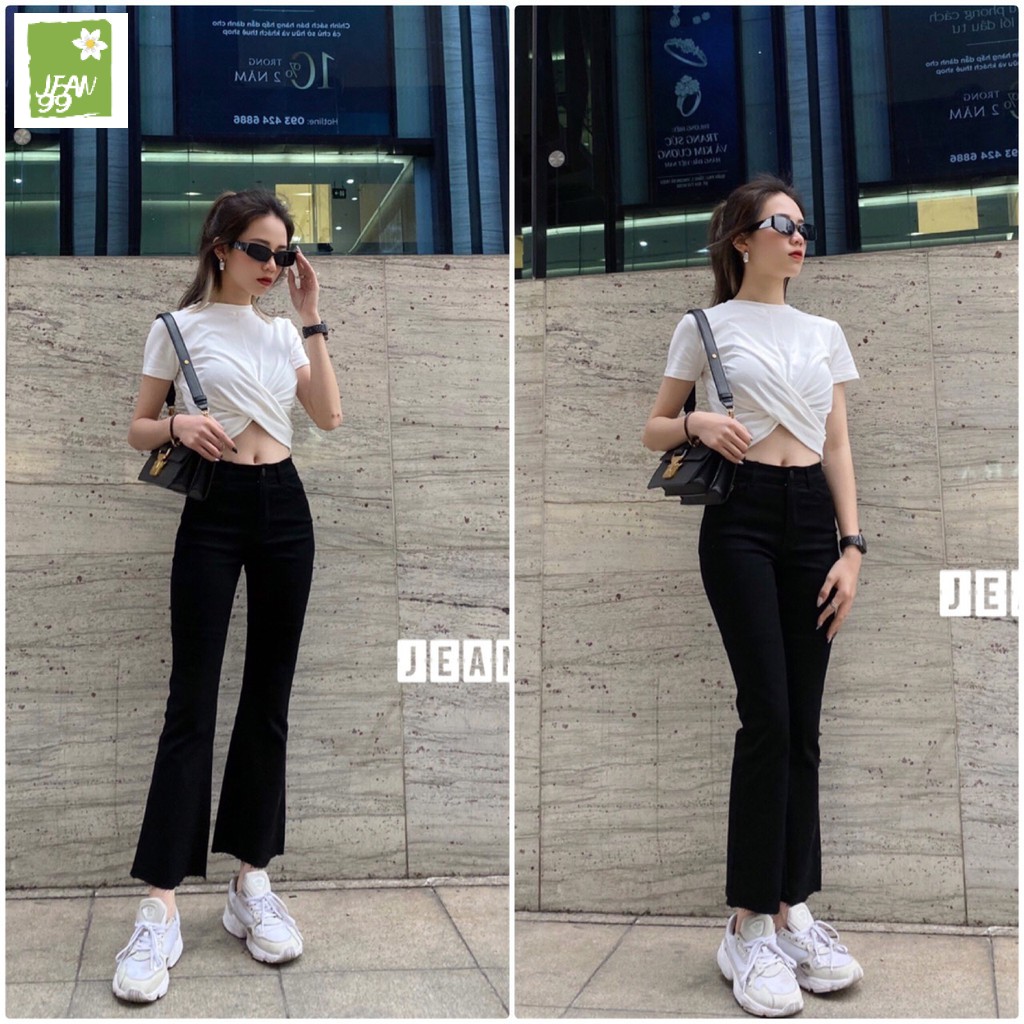 Quần Bò Nữ ⚡️FREE SHIP⚡️ Quần Jean Nữ Ống Loe Màu Đen Co Giãn 4 Chiều,Siêu Nâng Mông, Chất Dày Dặn - LY511