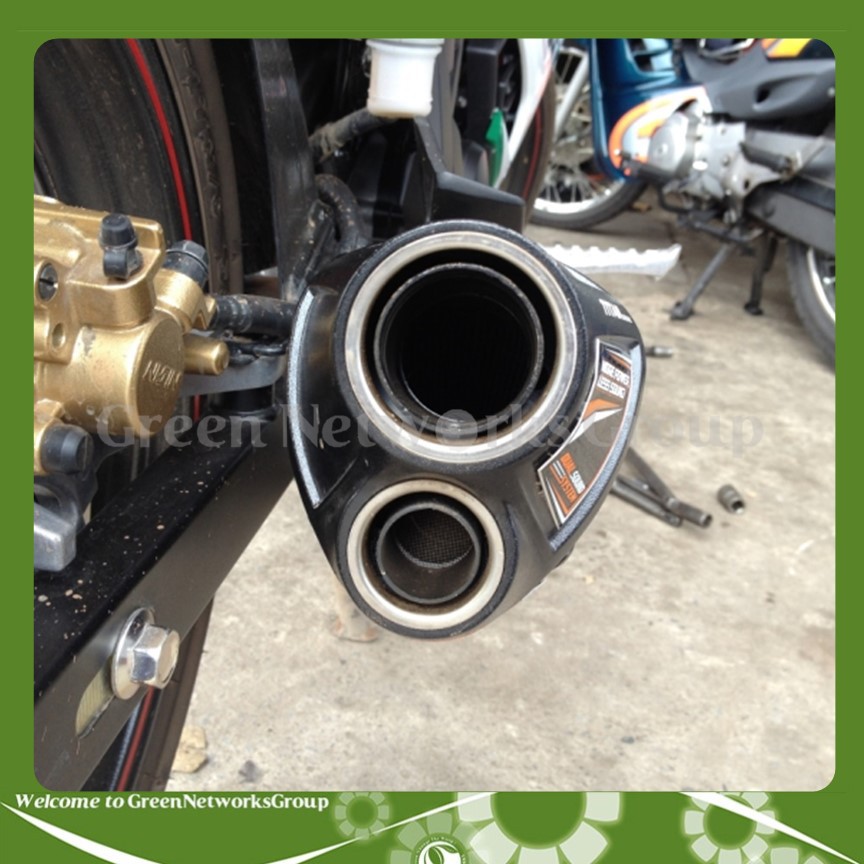 Pô Nobi Titan đen 2 Nòng gắn được cho mọi loại xe Greennetworks