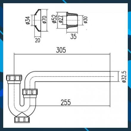 Co P nhựa inax A 325PL chống hôi, chính hãng, bảo hàng 2 năm