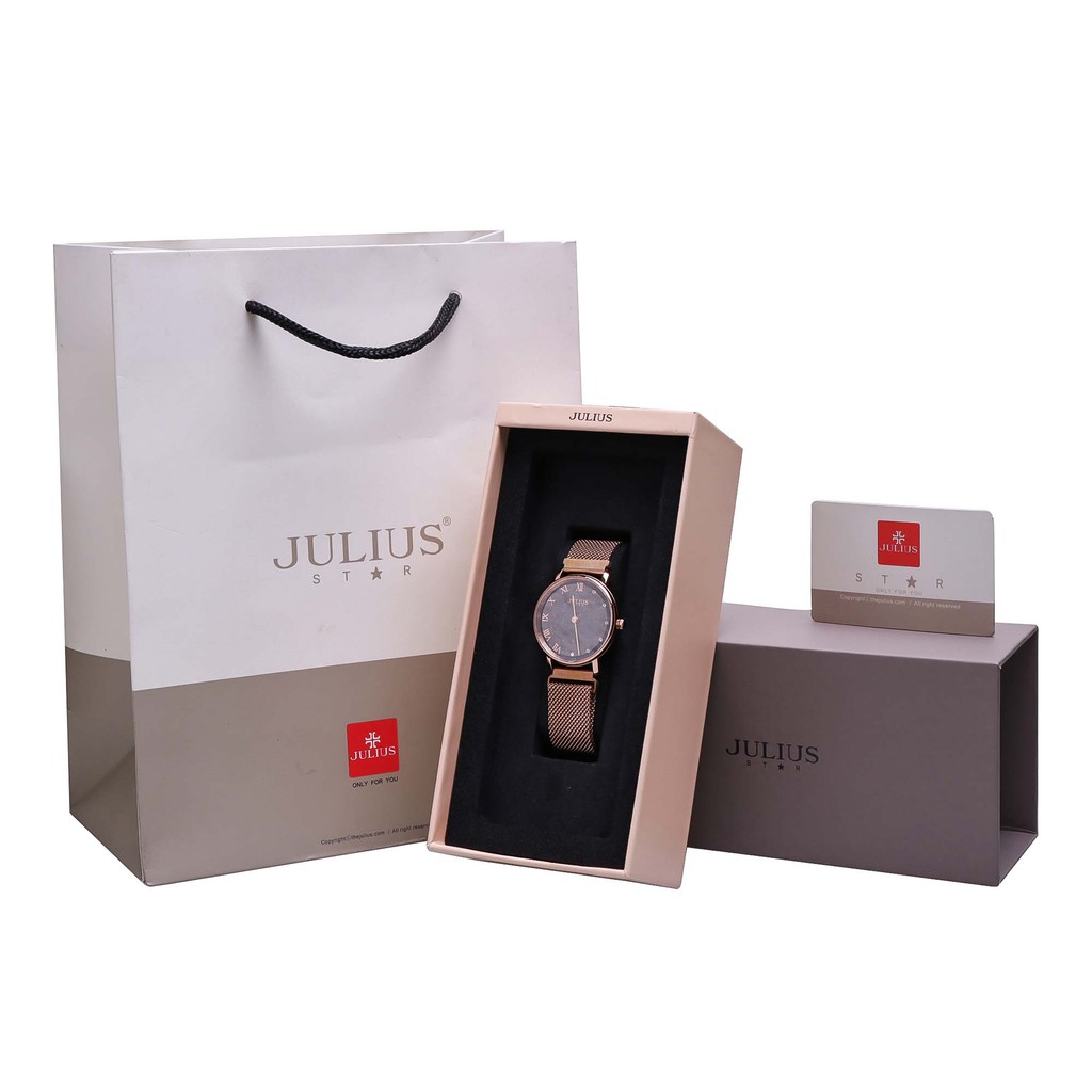 Đồng hồ nữ JS-037A kính sapphire dây nam châm Julius Hàn Quốc (đồng xanh)