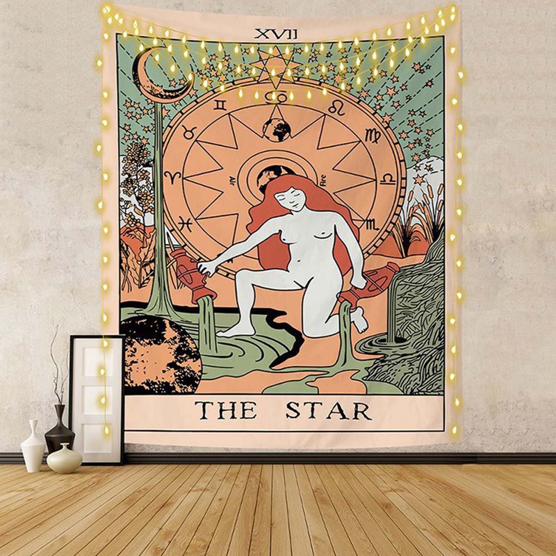 1 Tấm Thẻ Bài Tarot Bằng Polyester Trang Trí Phông Nền