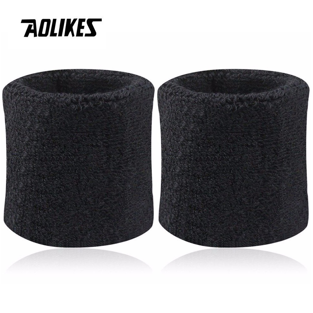 Bộ 2 băng thấm mồ hôi cổ tay AOLIKES A-0230 thoáng khí khi chơi thể thao sport fitnes absorb sweat and wrist protctor