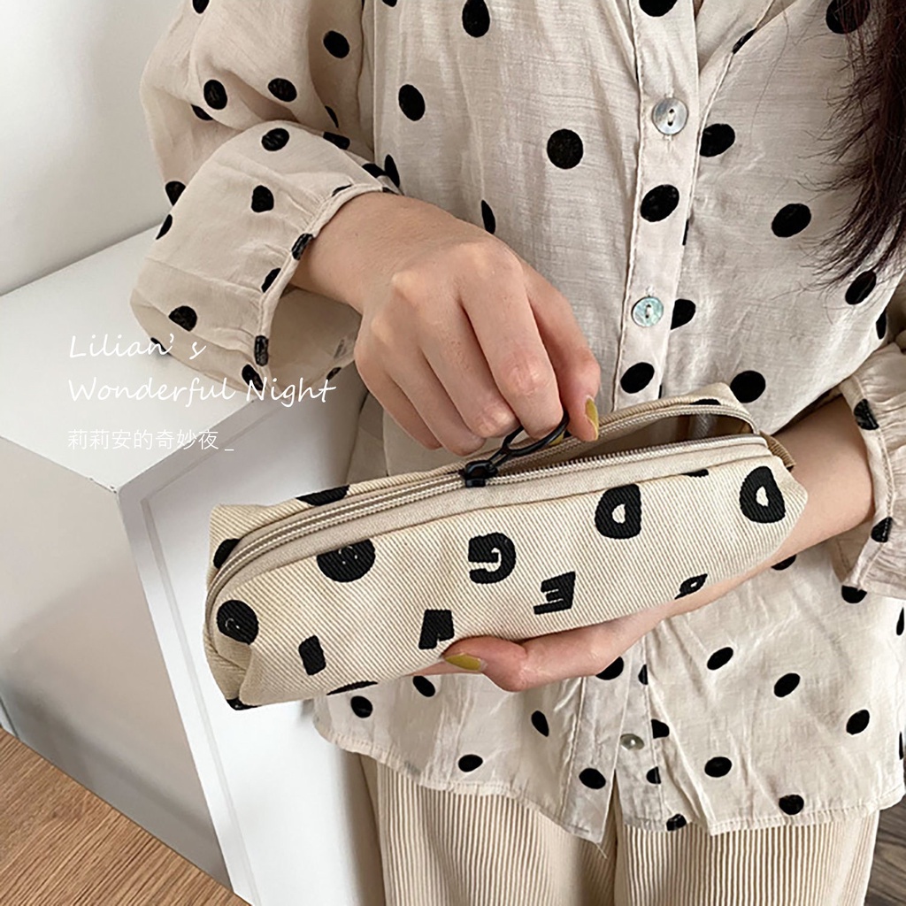 Túi Đựng Bút Chì Sức Chứa Lớn In Chữ Niche Thiết Kế Đơn Giản Cho Học Sinh