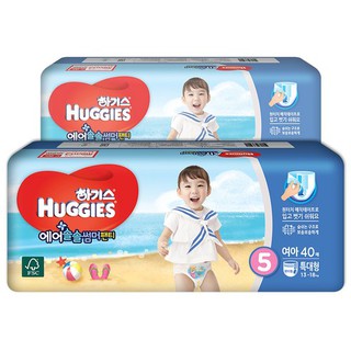 [Tã nội địa Hàn Quốc]  Tã quần HUGGIES dành cho bé gái Size 5(13 - 18 kg), gói 40 miếng