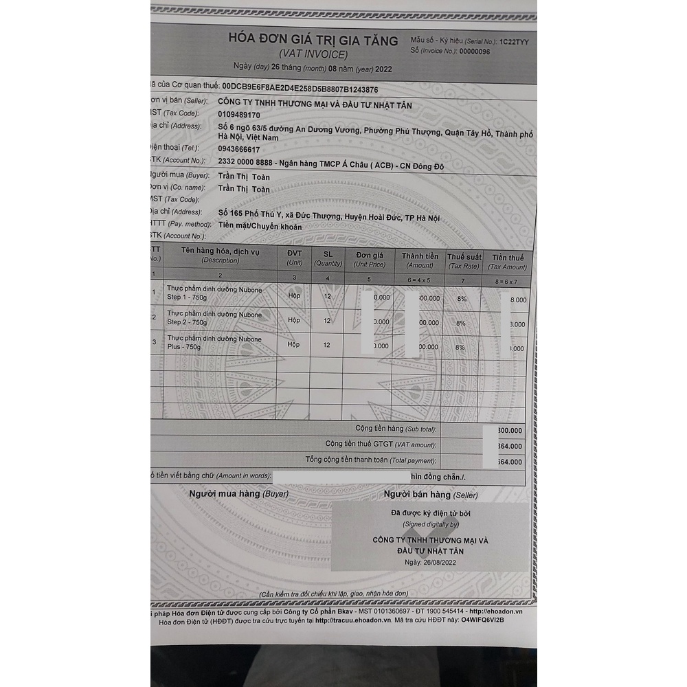 Sữa Nubone Plus+, Step 1, Step 2 750gr (Date 2025)