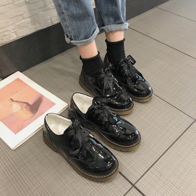 ORDER GIÀY OXFORD ĐEN BÓNG ULZZANG