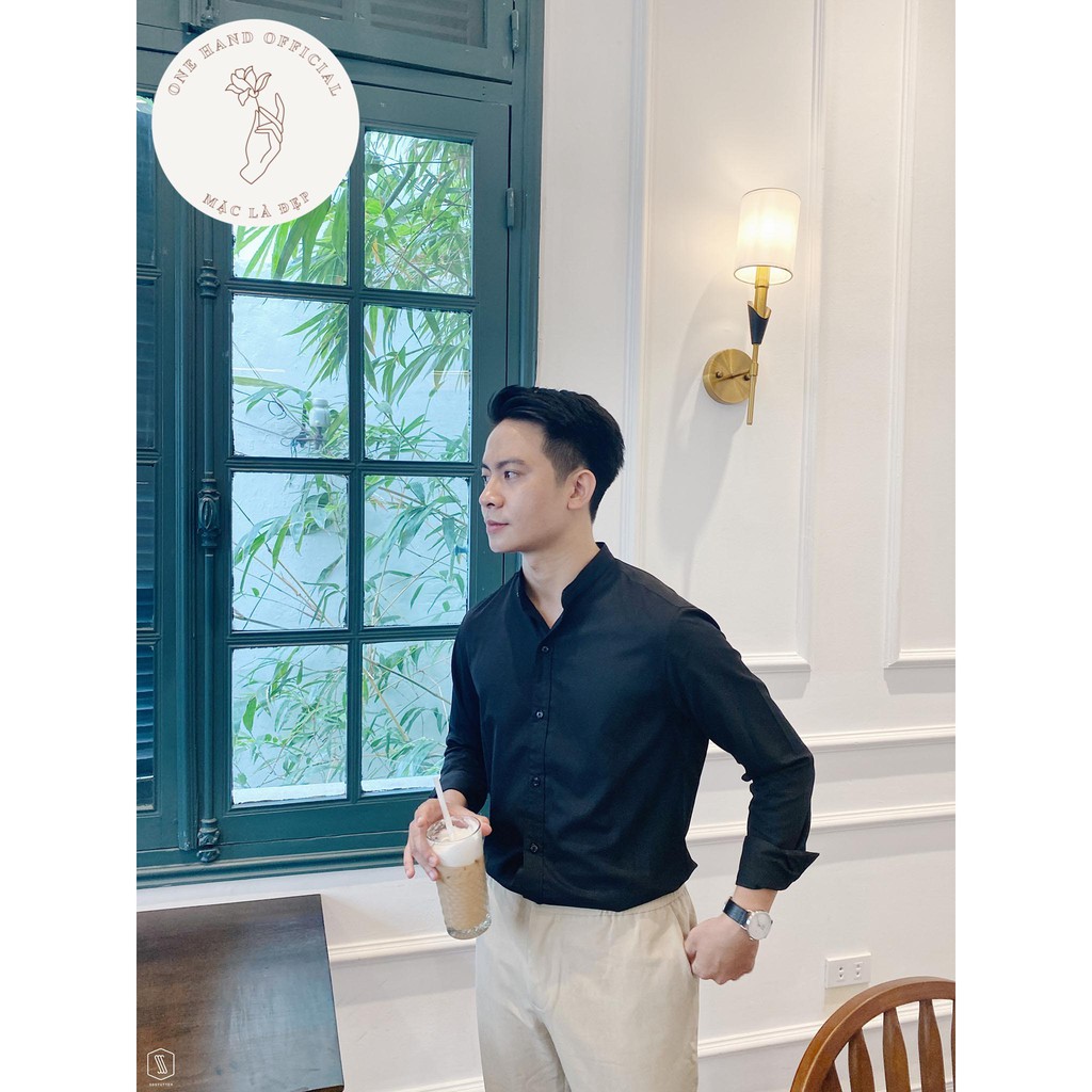 Áo Sơ Mi Nến Cố Tàu 💕1𝖍𝖆𝖓𝖉💕 Sơ Mi Nam  Chuẩn Body Chất Lụa Mềm Mịn Có 2 Màu Trắng Đen - Mặc Là Đẹp - Mã SMCT02 | BigBuy360 - bigbuy360.vn