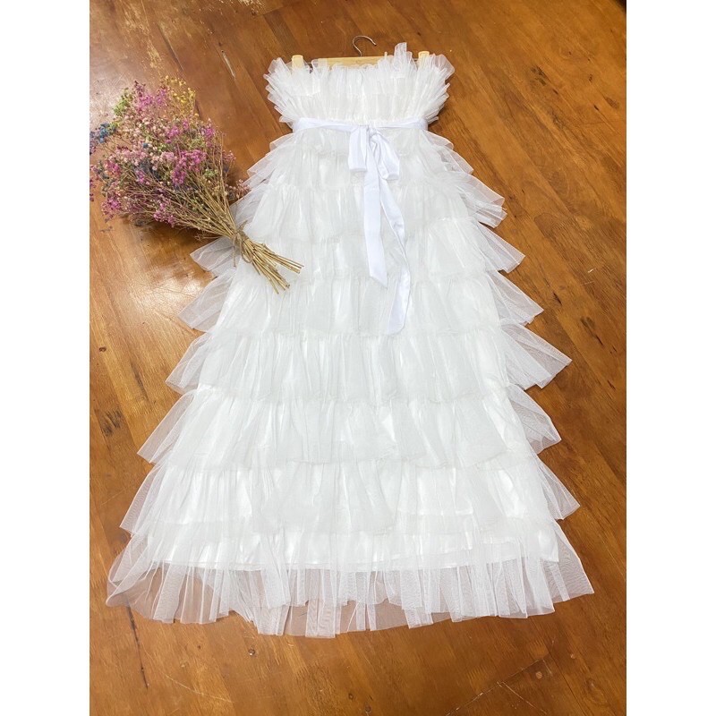 Đầm tầng dài cúp ngực nơ cột eo dự tiệc sang trọng (Video chính chủ) - Verosa Dress | BigBuy360 - bigbuy360.vn