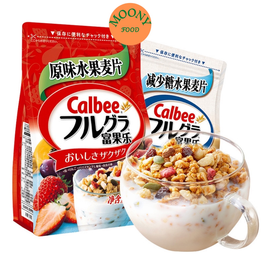 Ngũ Cốc Calbee Nhật Bản Ăn Sáng Ăn Kiêng Giảm Cân Ít Đường Đỏ Chính Hãng