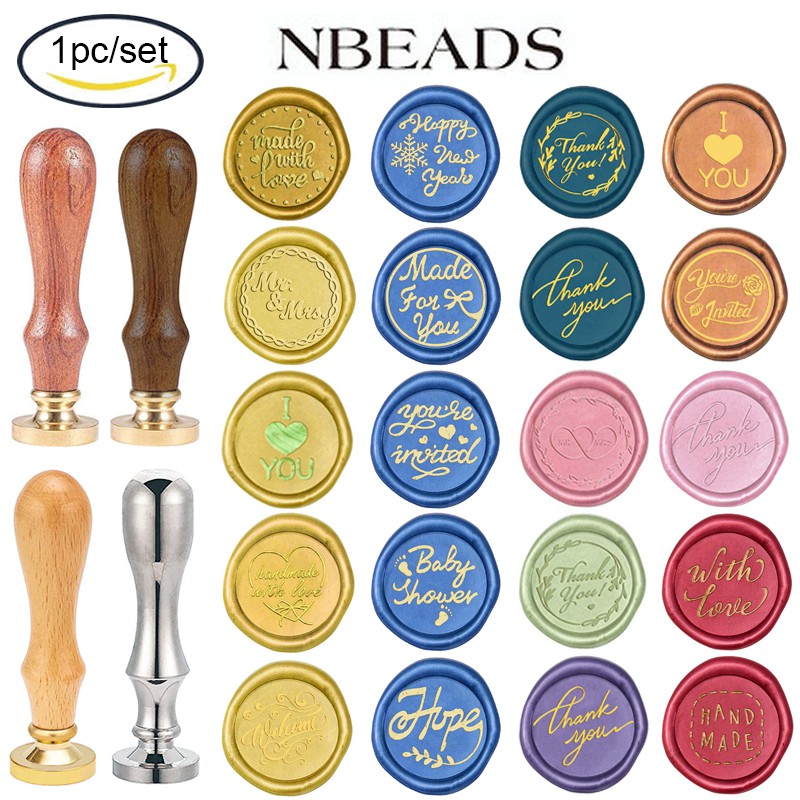 1 Con Dấu Đóng Sáp Niêm Phong Thiệp Mời Chữ Thank You / Multi Word Vintage 25mm Tay Cầm Gỗ
