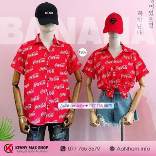 Áo sơ mi Logo Nước Ngọt Đỏ - Có đủ size S, M, L, XL, XXL - #AA