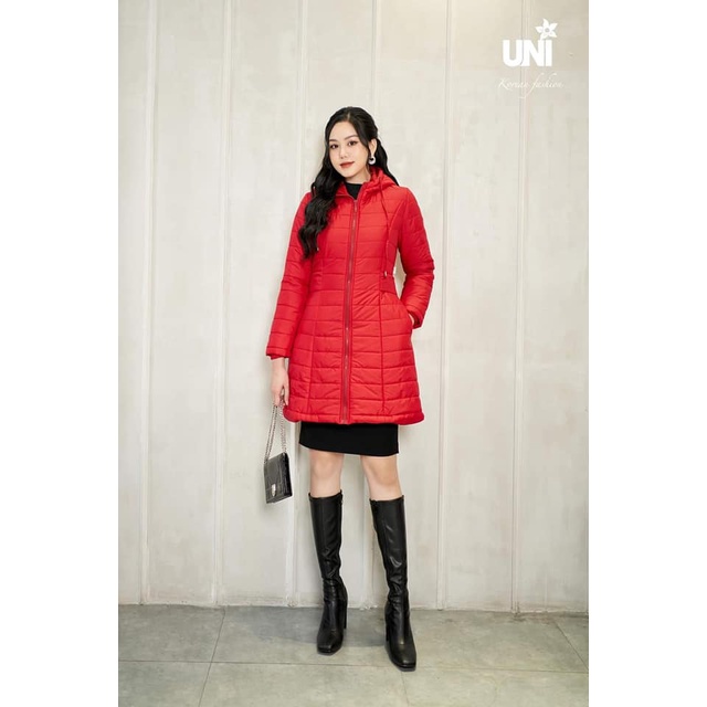 Áo Phao Nữ Dáng Dài UNIVTH Trần Bông Chiết Eo Tôn Dáng 1ap203 Uni Korean Fashion