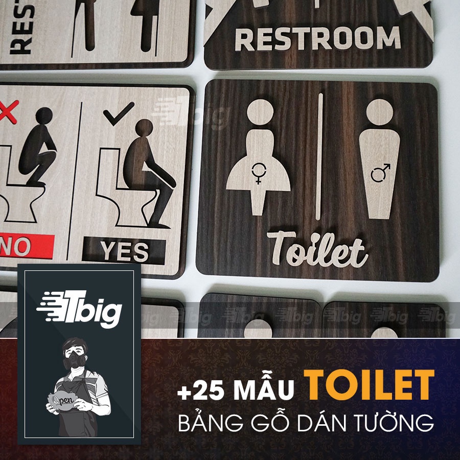 [Hot New] 20 mẫu bảng toilet  gỗ dán cửa Nhà vệ sinh - restroom - wc - women men - nam nữ