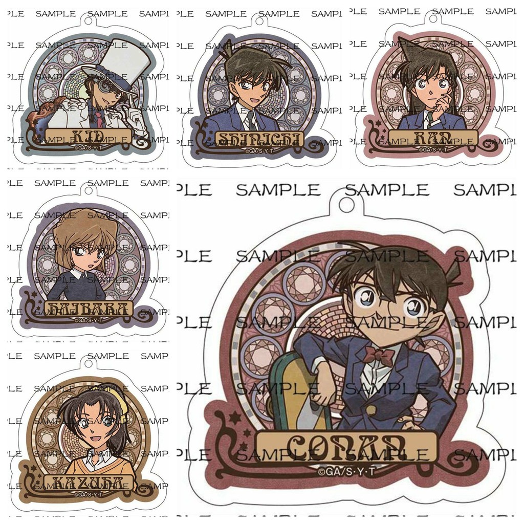 ( Mica trong acrylic) Móc khóa DETECTIVE CONAN ver TRÒN Thám Tứ Lừng Danh in hình anime chibi