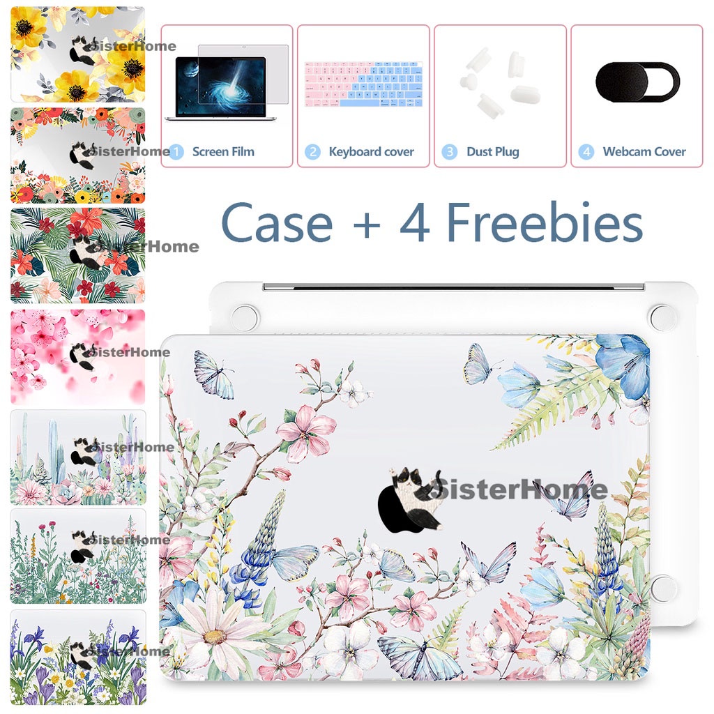 Ốp Điện Thoại in Hoa 5 Trong 1 Cho Macbook Case 2021 2020 2019 M1 Air Pro 13 14 inch A2442 A2251 A2289 A2337 A2338 A1932 A2179 Retina 13 A1502 A1425 YYZK