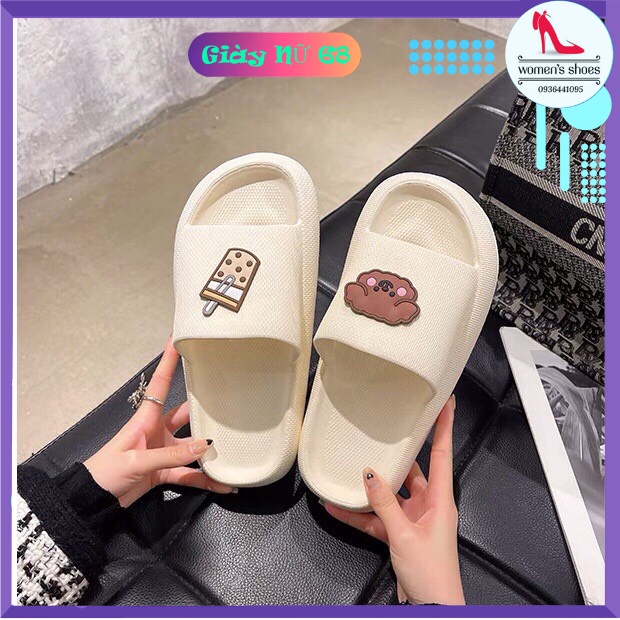 Dép Bánh Mỳ Nữ Quai Ngang Gấu Trà Sữa KuTe Cao Cấp Hót Hít