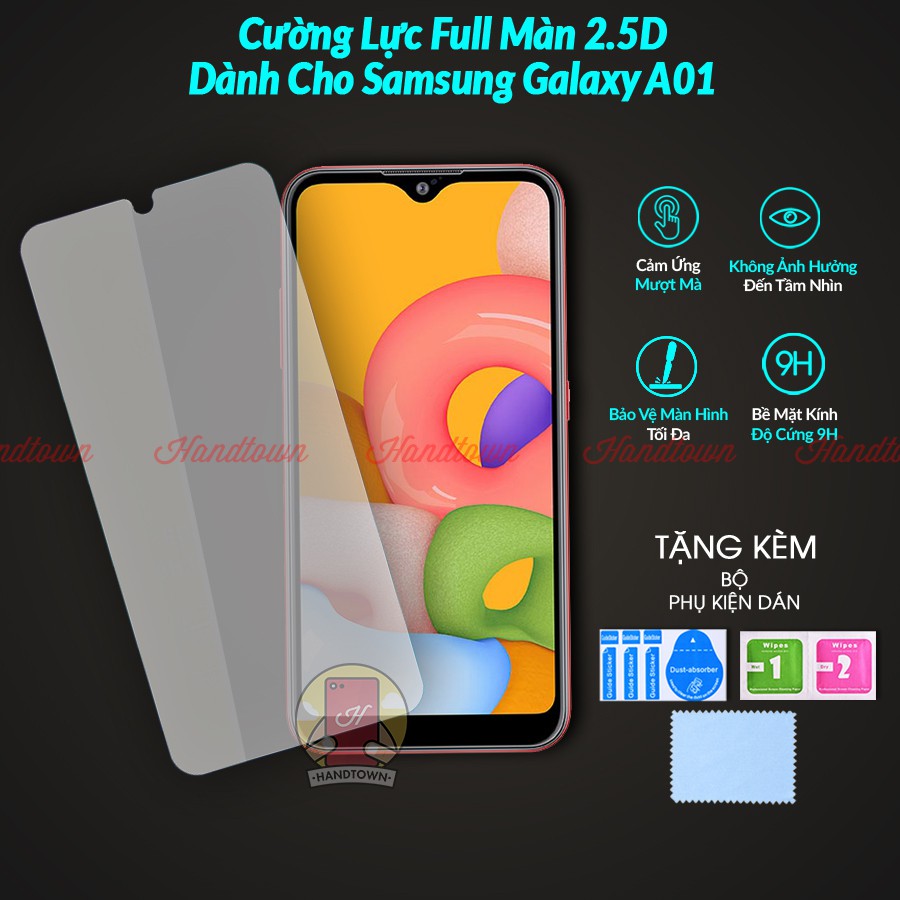 Cường lực trong suốt 2.5D không full màn dành cho Samsung Galaxy A01