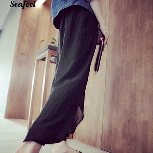 Quần dài nữ bằng vải Chiffon thời trang