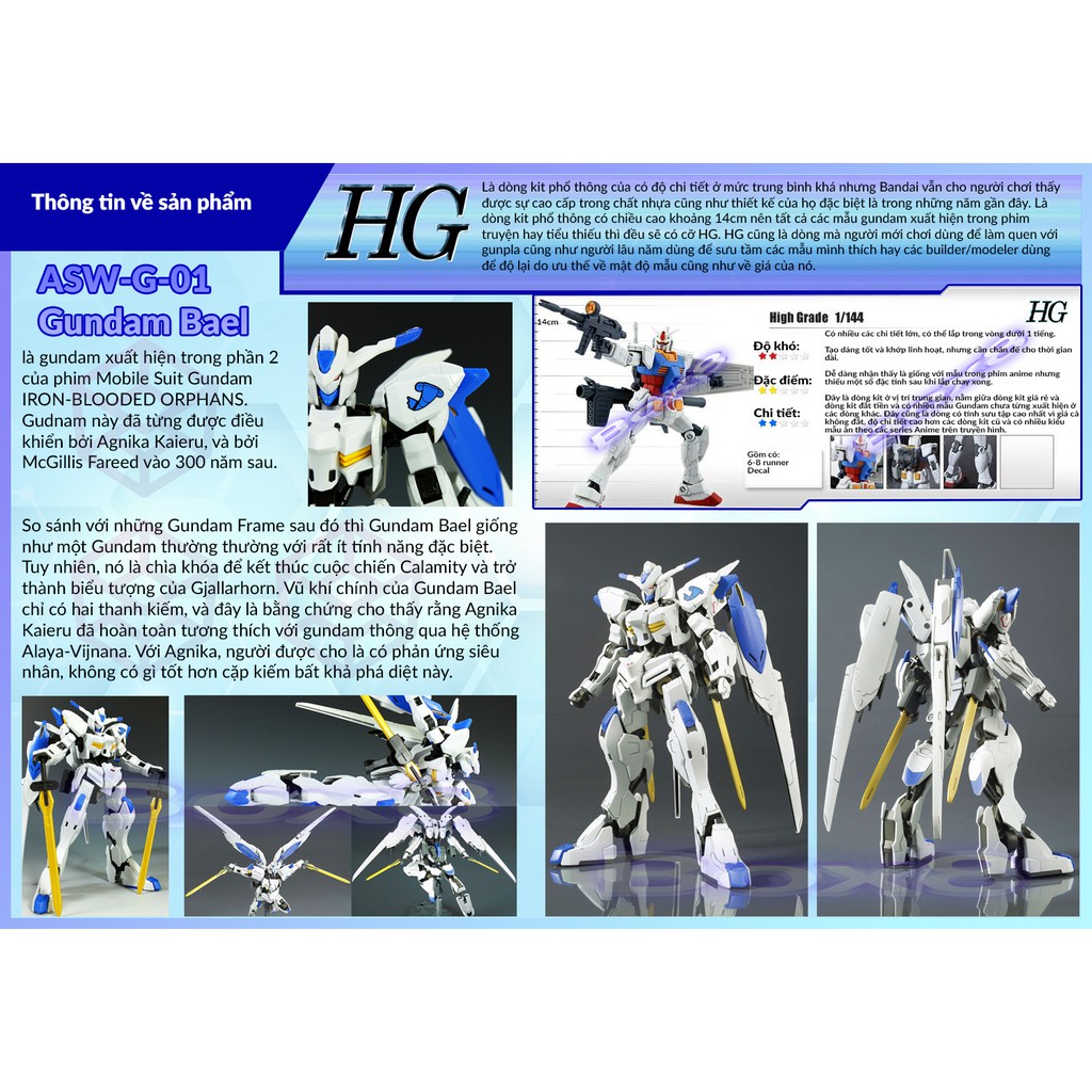 Mô Hình Gundam Bandai HG IBO 036 Bael [GDB] [BHG]