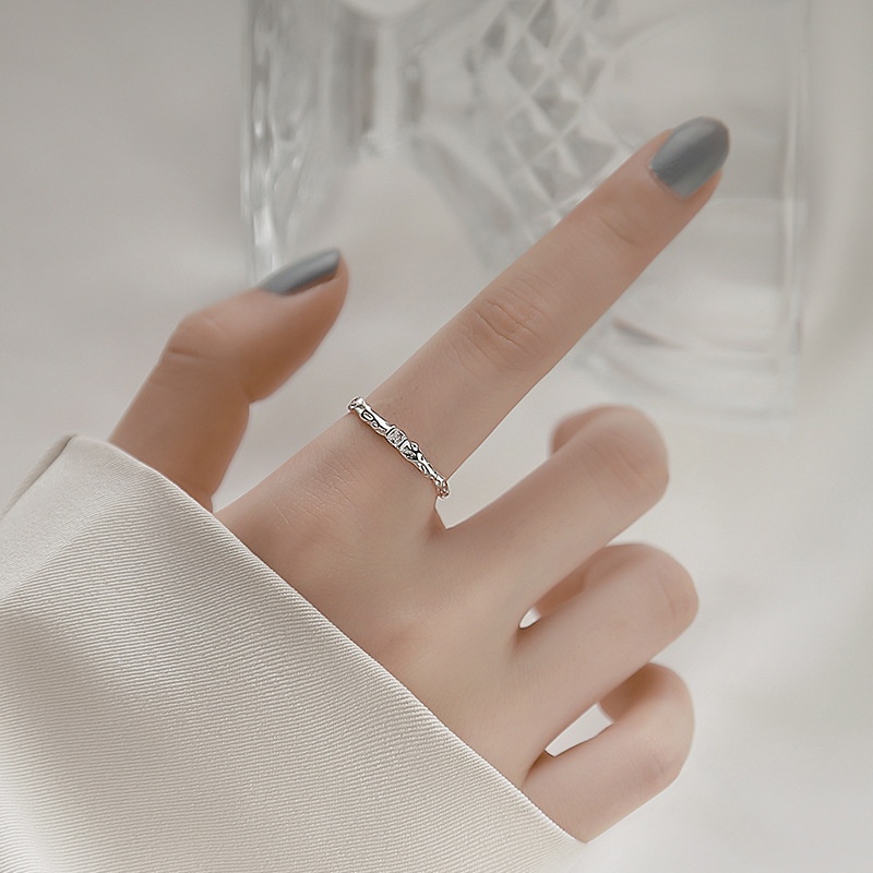 Đơn giản thời trang cao cấp Hàn Quốc Rhinestone nữ mở nhẫn