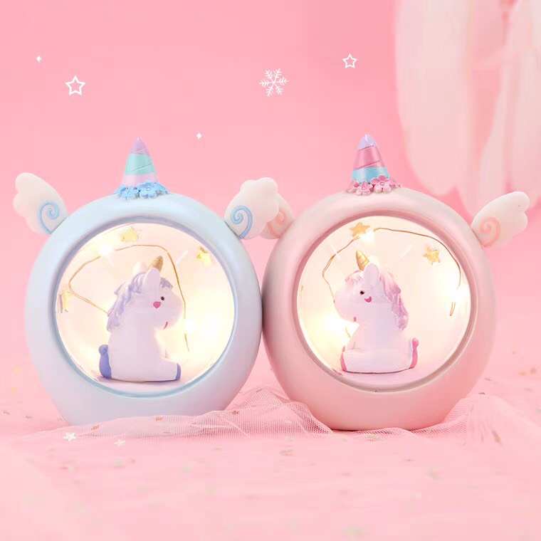 Đèn ngủ Unicorn Kì Lân nhiều màu sắc biểu cảm dễ thương cute trang trí bàn học, phòng ngủ, dùng làm quà tặng- Ráp