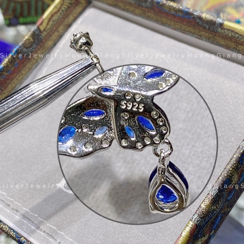 Khuyên Rốn Hình Bướm Bạc s925 Xi Kim -HuongGiangSilver