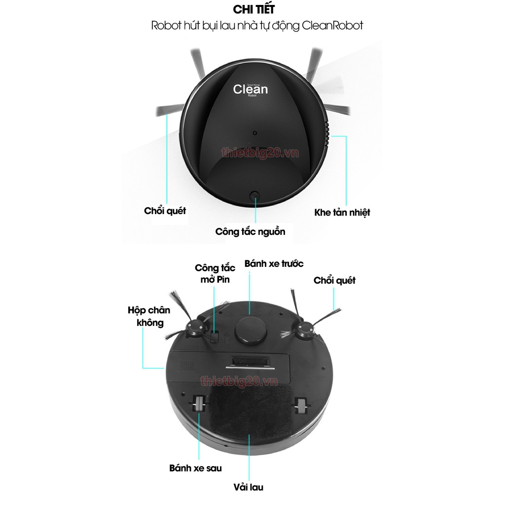 ROBOT HÚT BỤI LAU NHÀ TỰ ĐỘNG CLEANROBOT - GRB02
