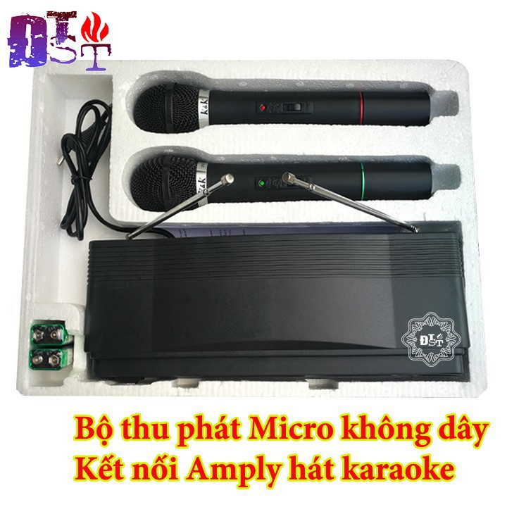 Bộ thu phát Micro không dây Kết nối Amply hát karaoke
