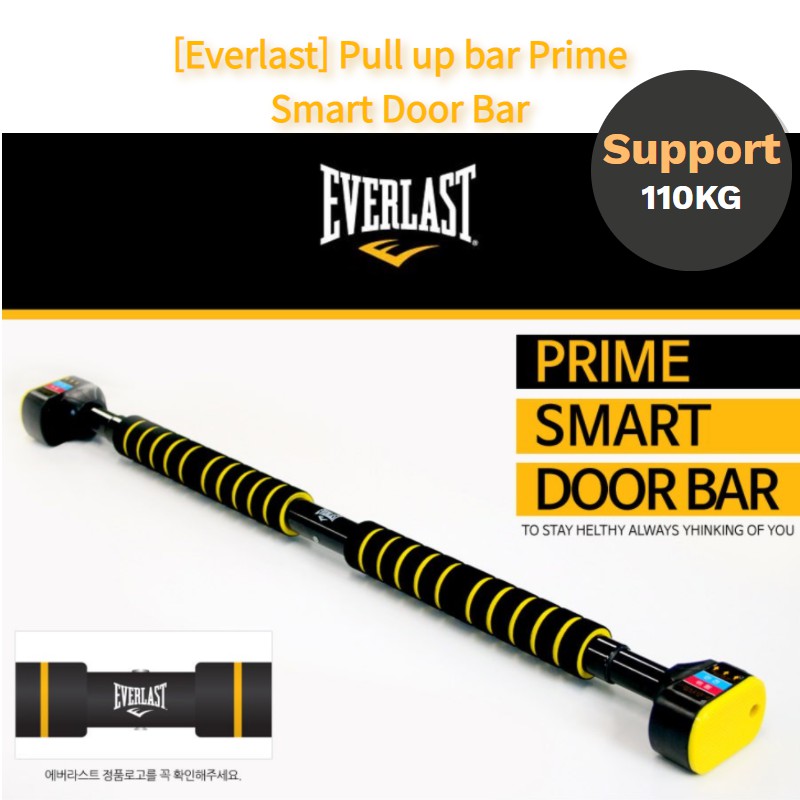 KOREA [Everlast] Thanh kéo lên Prime Smart Door Bar Thanh cửa Thanh sắt Cường độ cao Tại nhà Tập luyện Thể dục tại nhà Kéo lên Thanh rèn luyện Trọng lượng Thiết bị tập luyện Cửa có thể điều chỉnh Thanh ngang