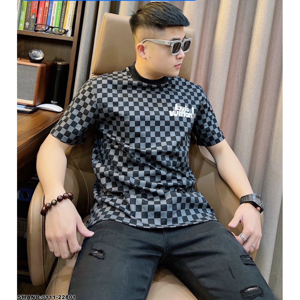 Áo phông nam in Louisvuitton ,áo thun có đủ sz 45-85kg, áo thun nam chất vải thoáng mát chất co giãn nhẹ - AP39
