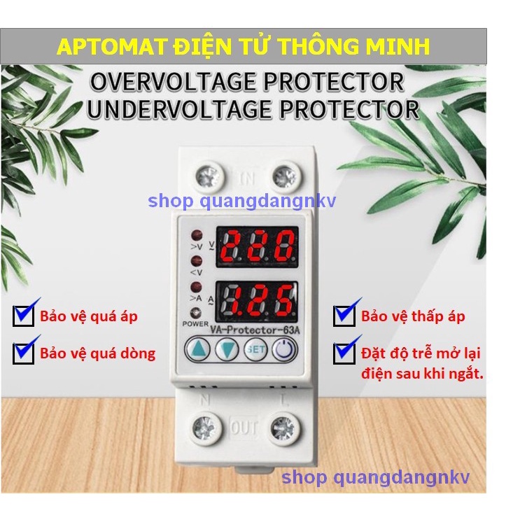 Aptomat điện tử thông minh Ngắt điện theo VÔN và AMPE