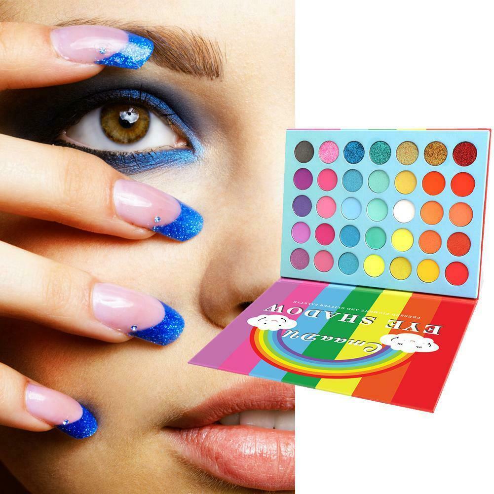 (Hàng Mới Về) Bảng Phấn Mắt 35 Màu Cầu Vồng Lấp Lánh Chống Thấm Nước O1C4 | BigBuy360 - bigbuy360.vn