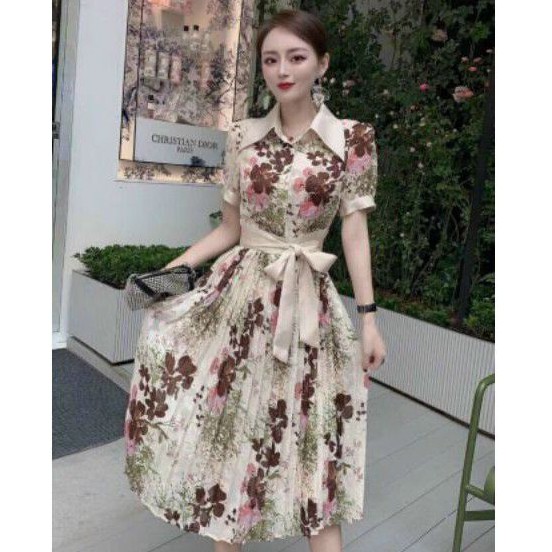 HÀNG NHẬP - ĐẦM VOAN GẤM HOA CV DẬP LY