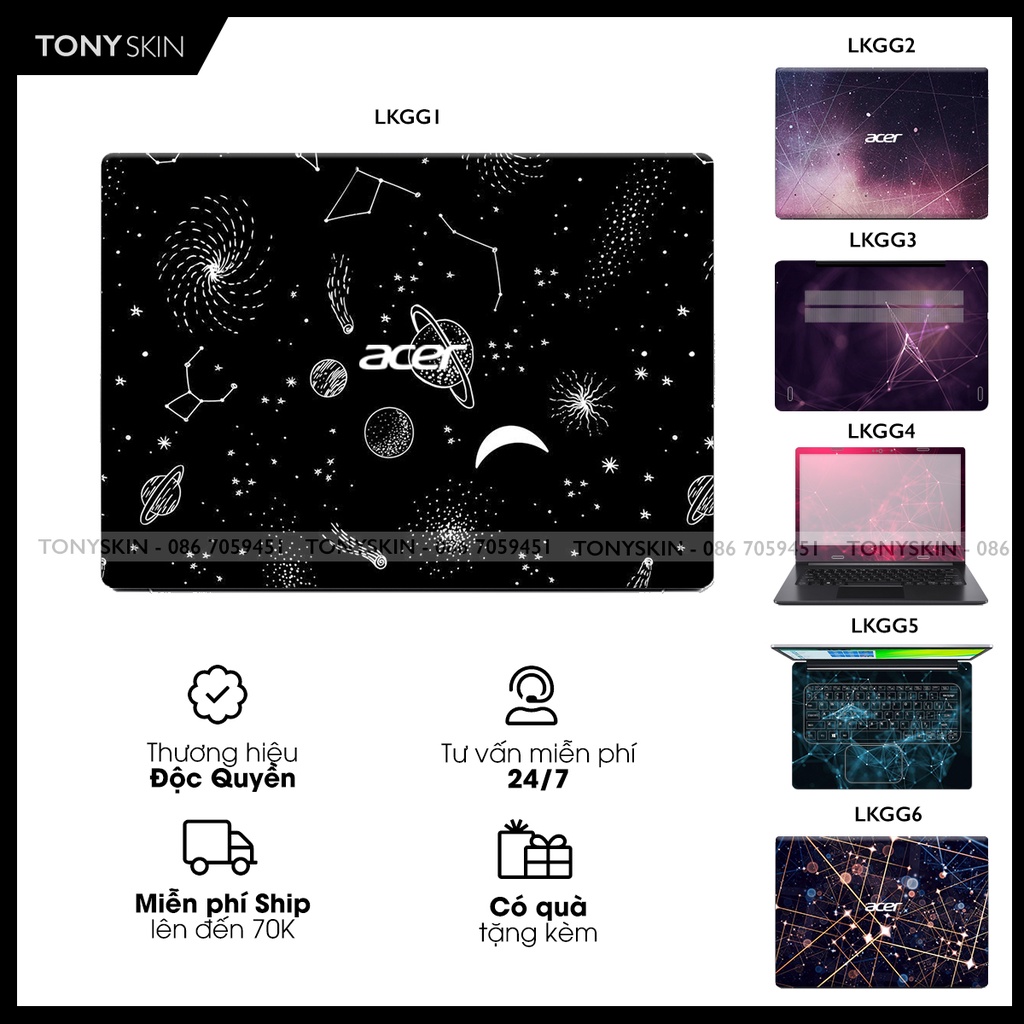Miếng Dán Skin Laptop ACER In Hình Galaxy Bộ 1 -Inbox Mã Máy