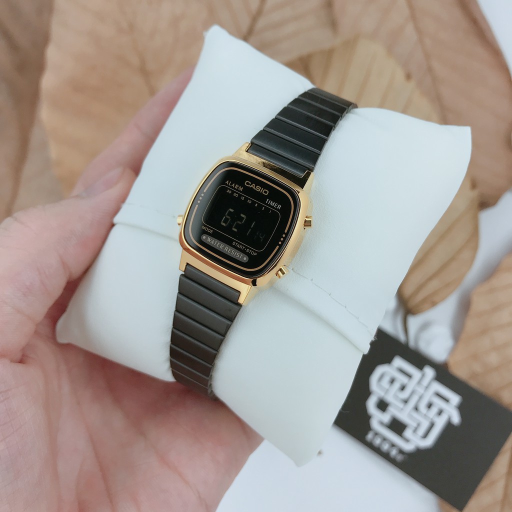 Đồng hồ nữ Casio LA670 / LA670WEGB-1B dây thép chính hãng