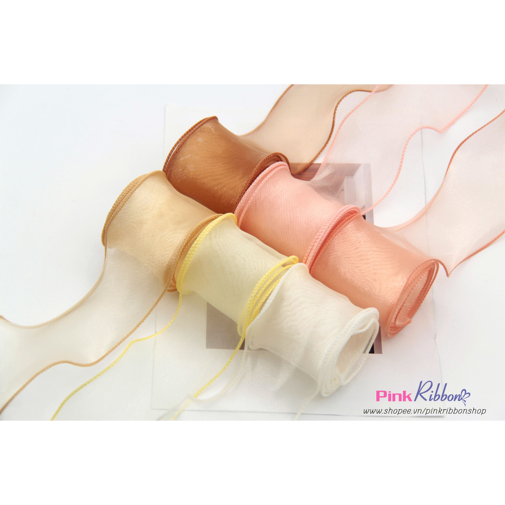 SET 4M - Ruy băng voan viền bèo bô đê 6cm