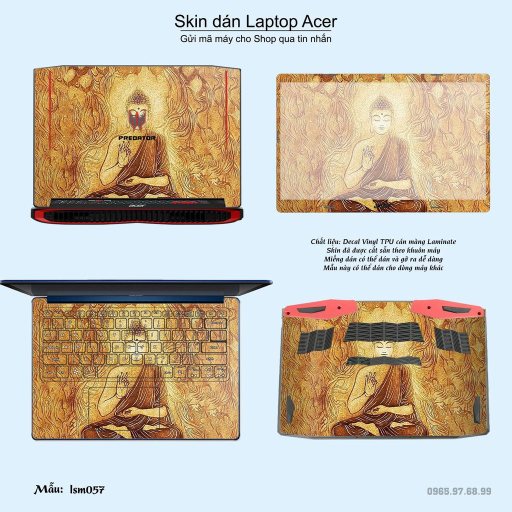 Skin dán Laptop Acer in hình Đức Phật (inbox mã máy cho Shop)