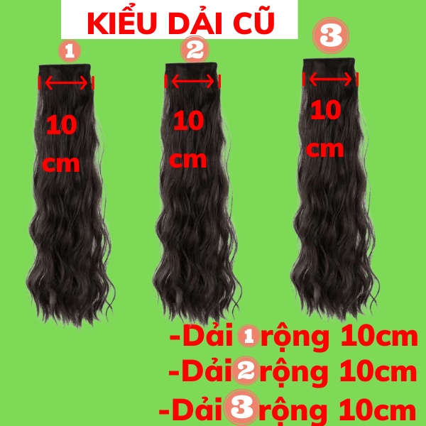 Sét tóc giả nữ kẹp 3 dải xù mỳ làm dầy đẹp, dài tóc trẻ trung, sang chảnh - 3DXM50