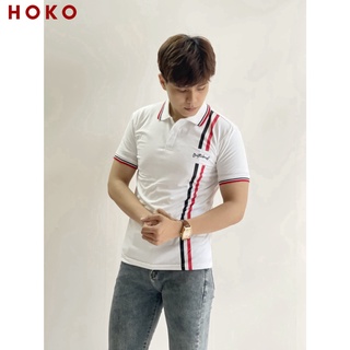 Áo Polo Nam Chất Cotton Co Giãn Thấm Hút Mồ Hôi Phối Sọc Đỏ TT13