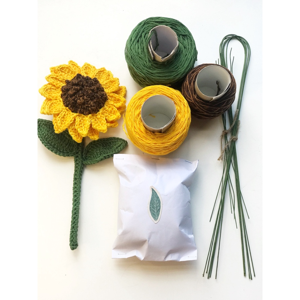 Set nguyên liệu móc len 2 - Hướng Dương số 2
