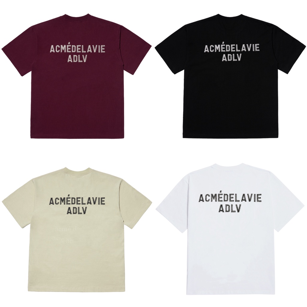 ADLV Áo thun cotton ngắn tay thêu họa tiết thời trang