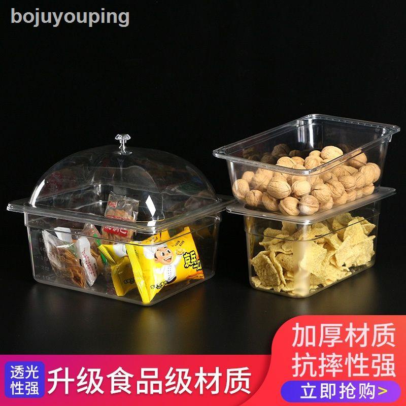 10.19▩✇Khay Đựng Salad Bằng Nhựa Acrylic Trong Suốt Hình Chữ Nhật Có Nắp Đậy