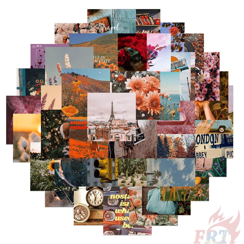❉ Beautiful Scenery Series 02 Afternoon . Retro Memory Stickers ❉ 56Pcs/Set DIY Fashion Mixed Luggage Laptop Skateboard Doodle Decals Stickers