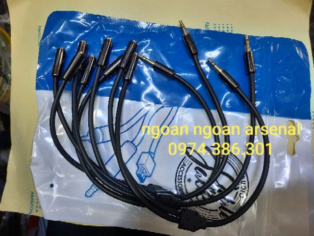 Dây tín hiệu chia phone 1 đầu 3,5 đực ra 2 đầu 3,5 âm.