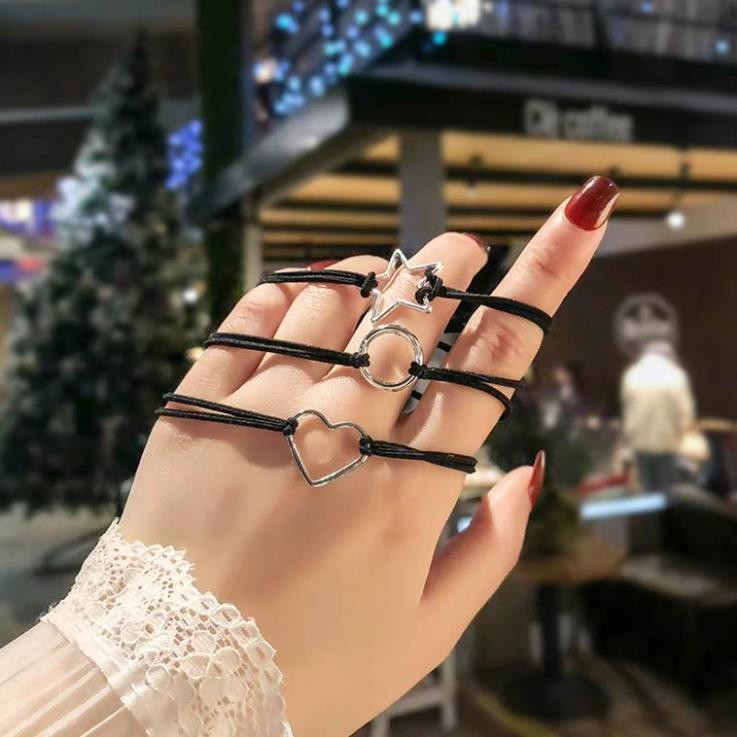 Dây buộc tóc SOLANO chun buộc tóc nhiều màu phong cách Hàn Quốc họa tiết sao xinh xắn FAH-001331