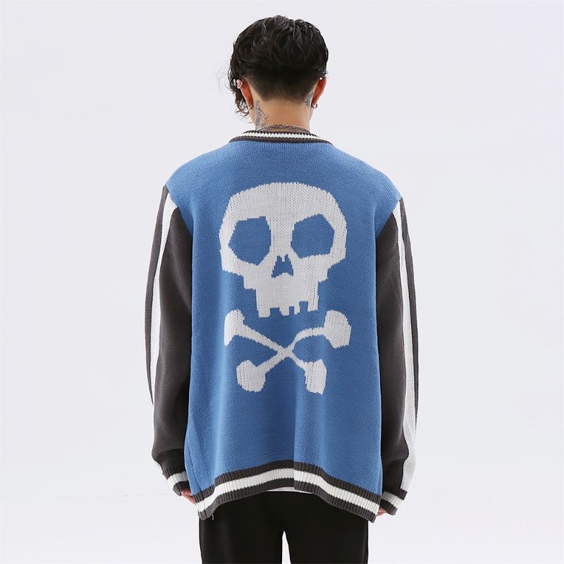 Áo khoác FAIRFOCUS SKULL - Áo dệt kim form rộng